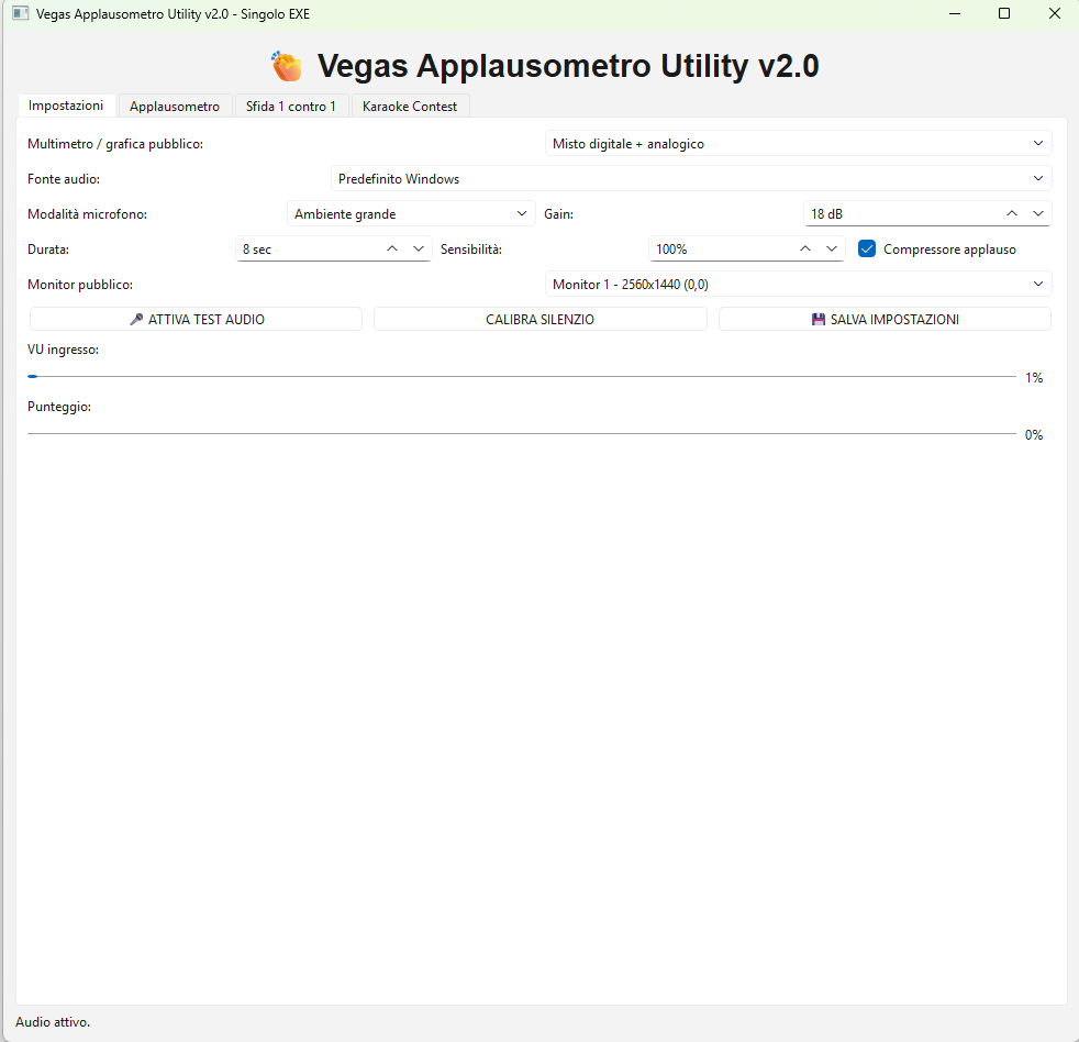 Vegas Applausometro Utility v2.0 per contest karaoke live