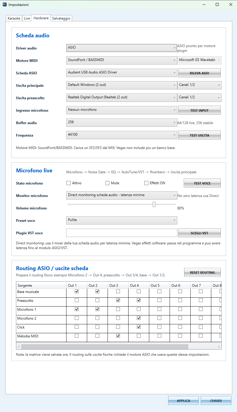 Plugin VST ed effetti live - Vegas Karaoke Player