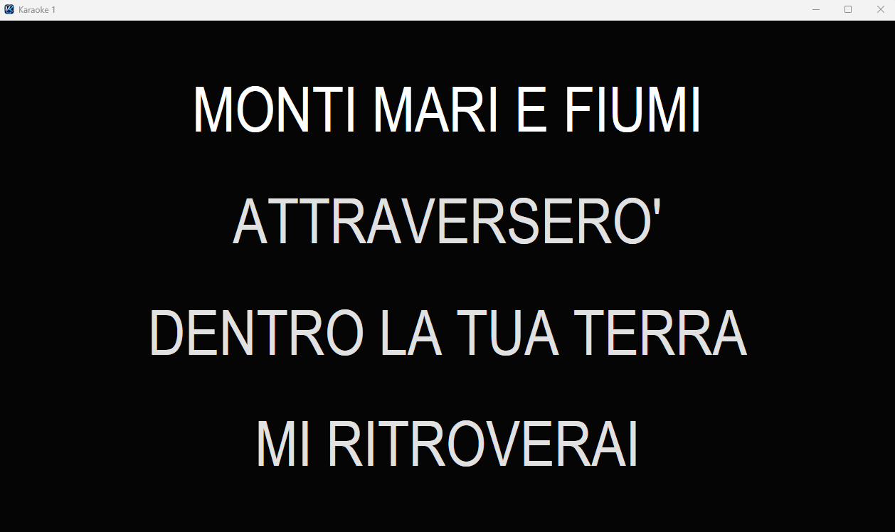 Testo karaoke grande fullscreen