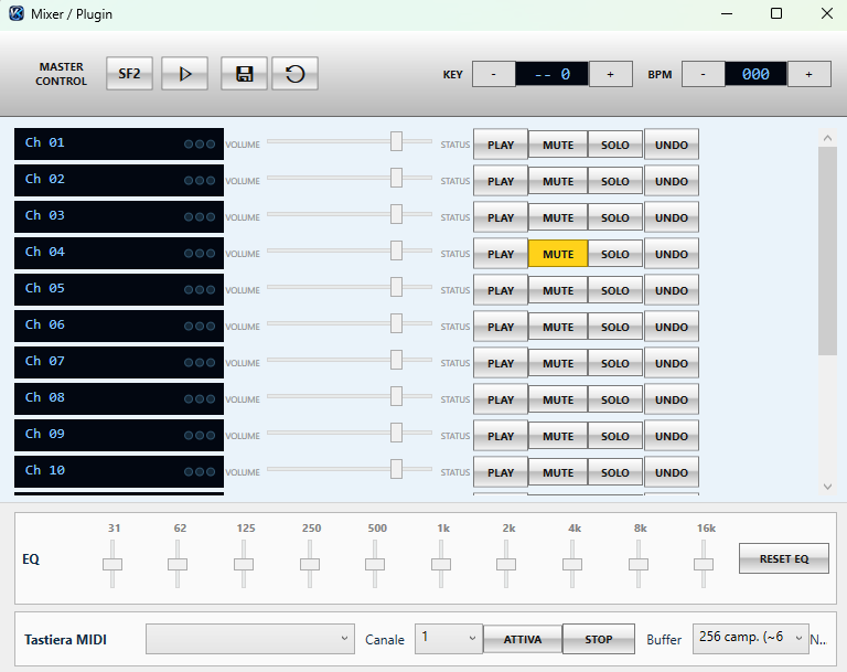 Mixer MIDI - screenshot Vegas Karaoke Player