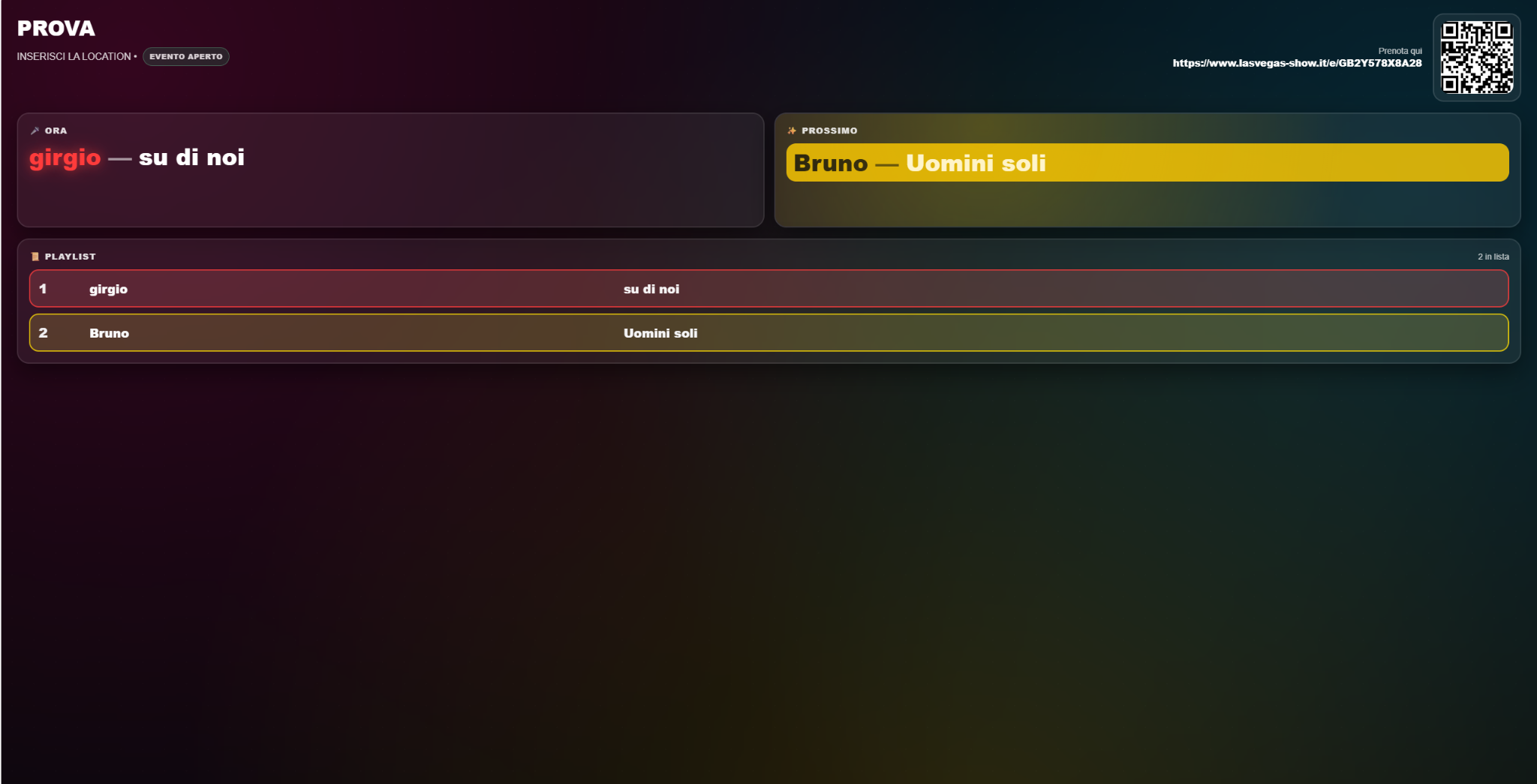 Playlist live - screenshot Vegas Karaoke Player